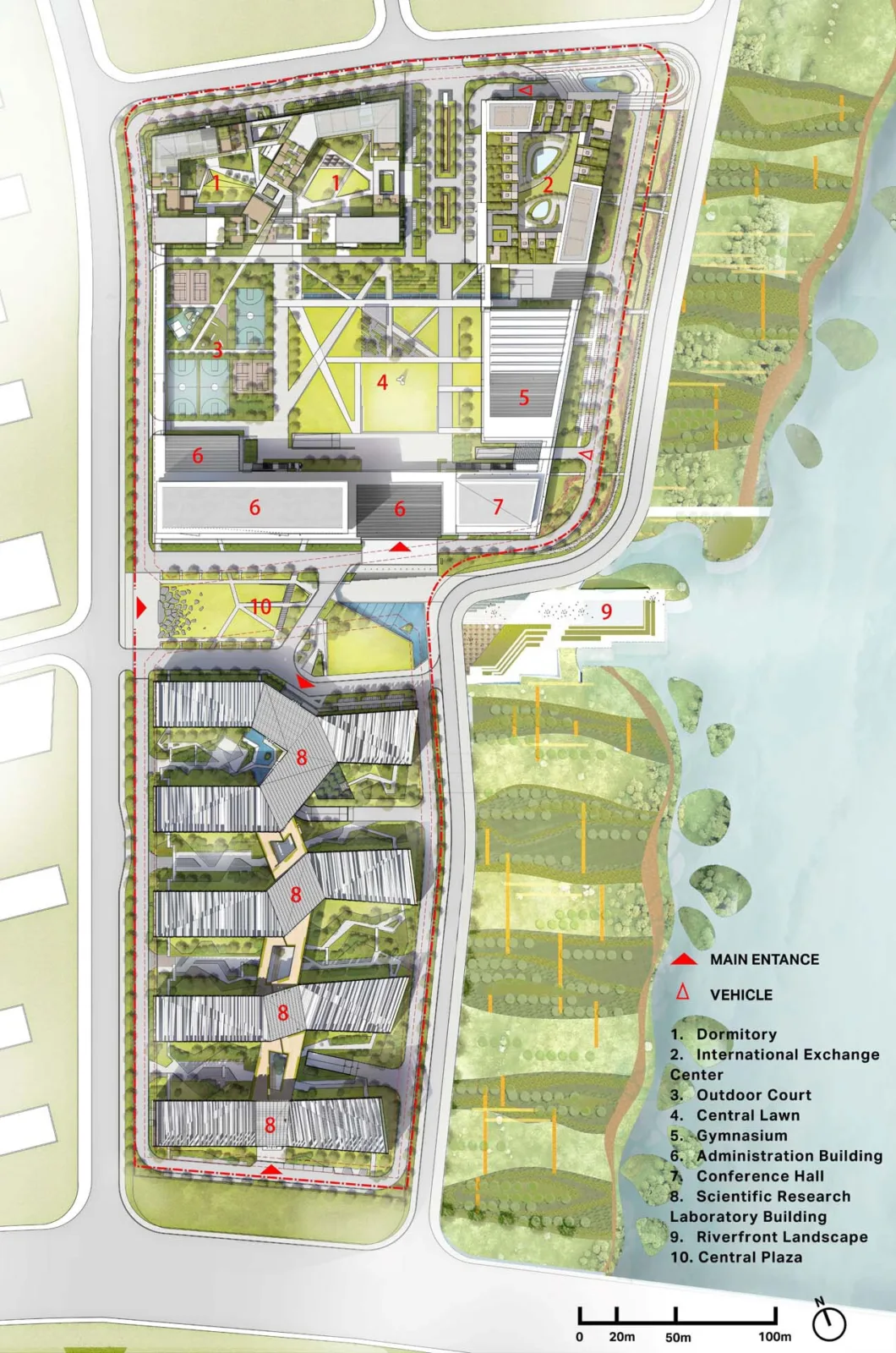 BIM Architecture | Zhejiang University Quzhou 'Two Houses'/French AS Architecture Studio - General Layout Plan