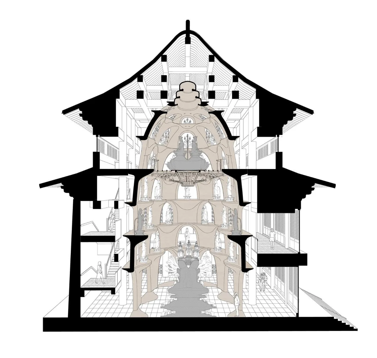 BIM Architecture | Zushan Jixin Temple · Wooden Buddha Museum/Architecture Camp Design Studio