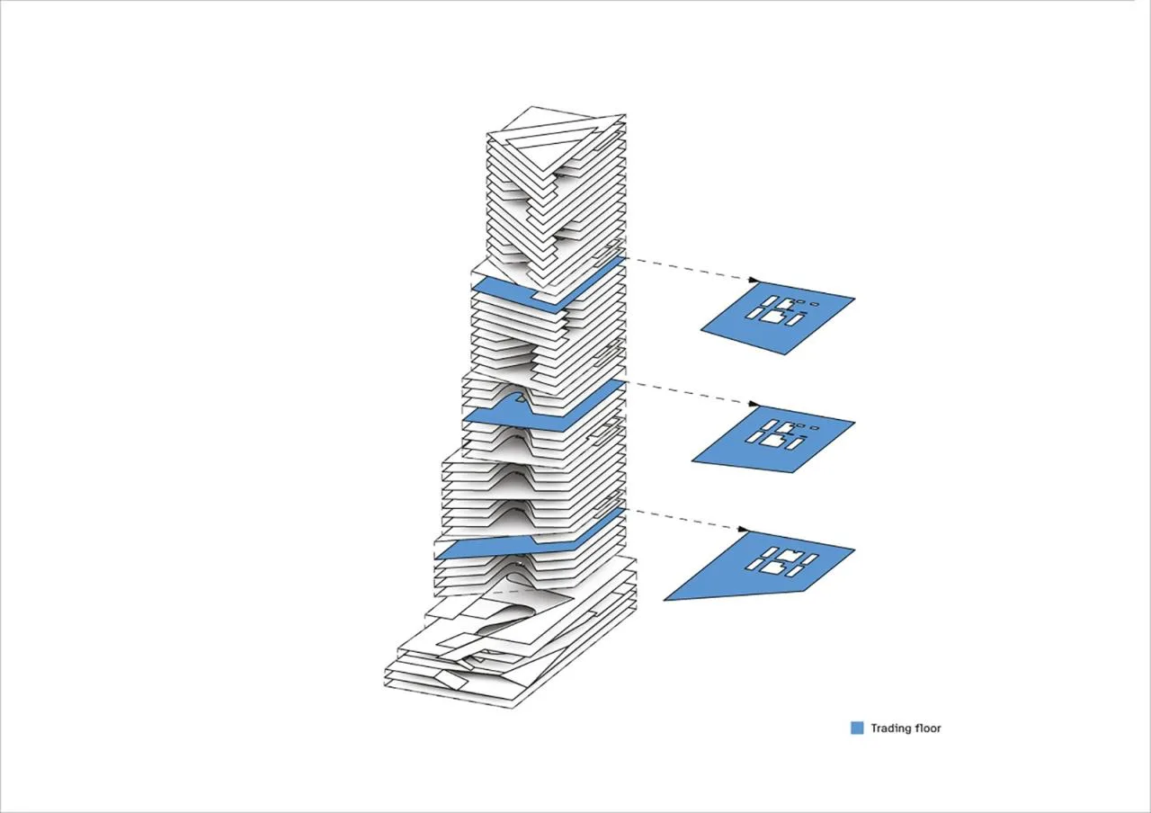 BIM architecture | First tower renovation in Quay Quarter, 'grafting' new floor slabs/3XN