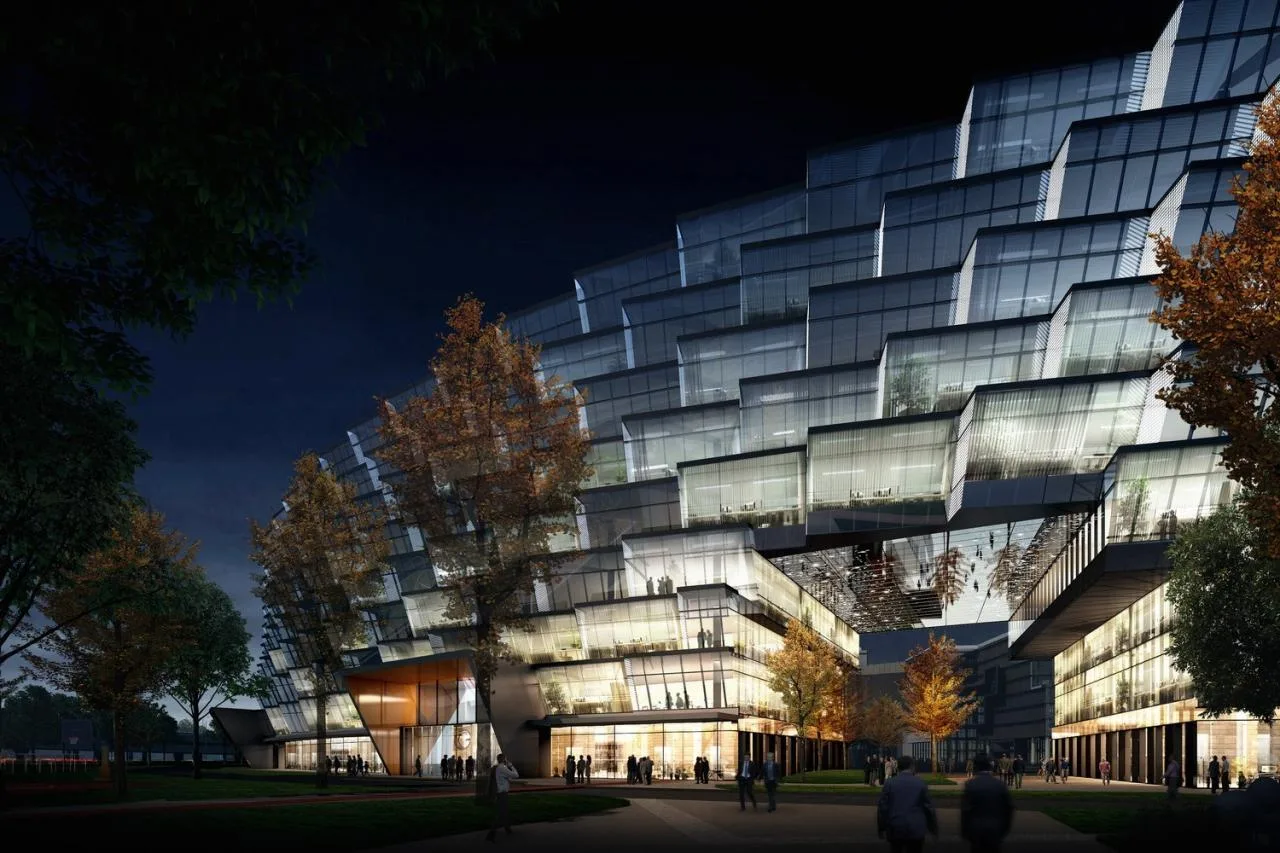 BIM Architecture | Rhythmic Oasis, Beyond Solidification Moment: Large enclosed buildings in the air/BAU Architecture and Urban Design Firm