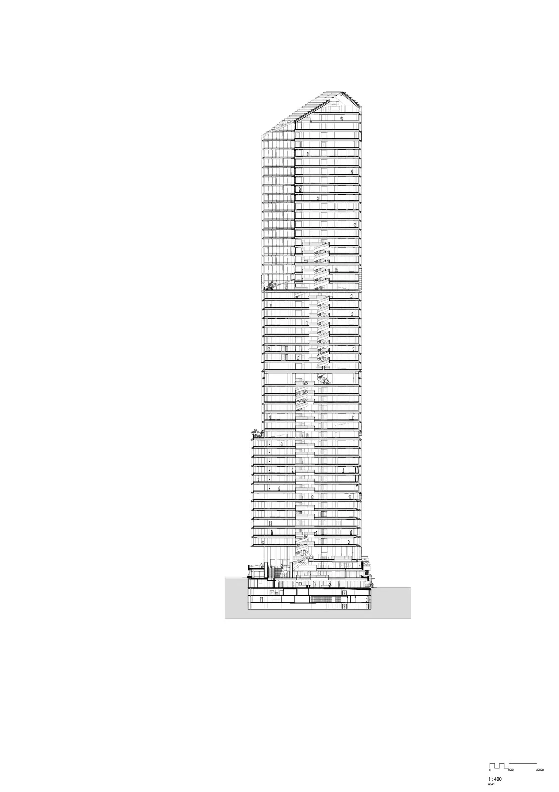 BIM architecture | First tower renovation in Quay Quarter, 'grafting' new floor slabs/3XN