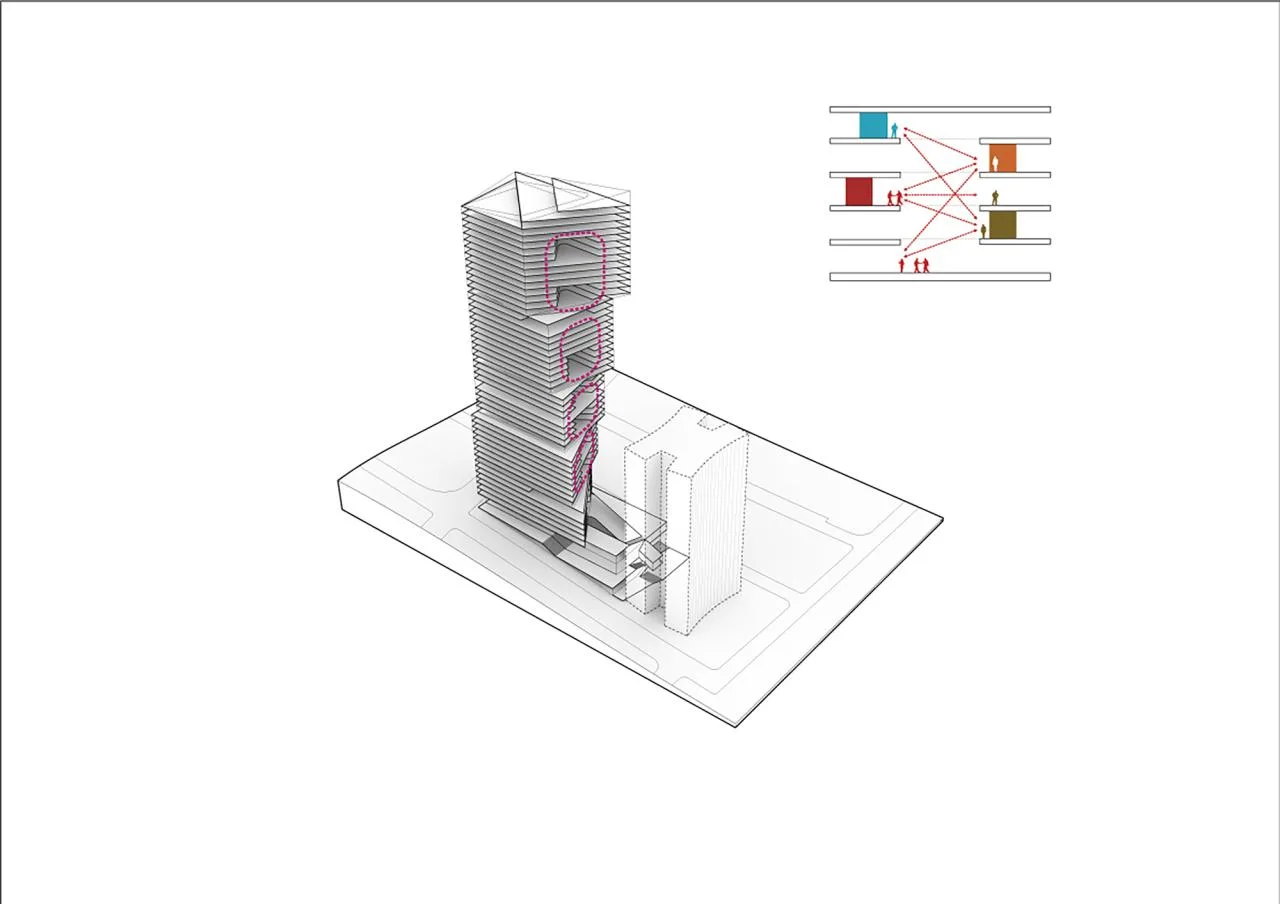 BIM architecture | First tower renovation in Quay Quarter, 'grafting' new floor slabs/3XN