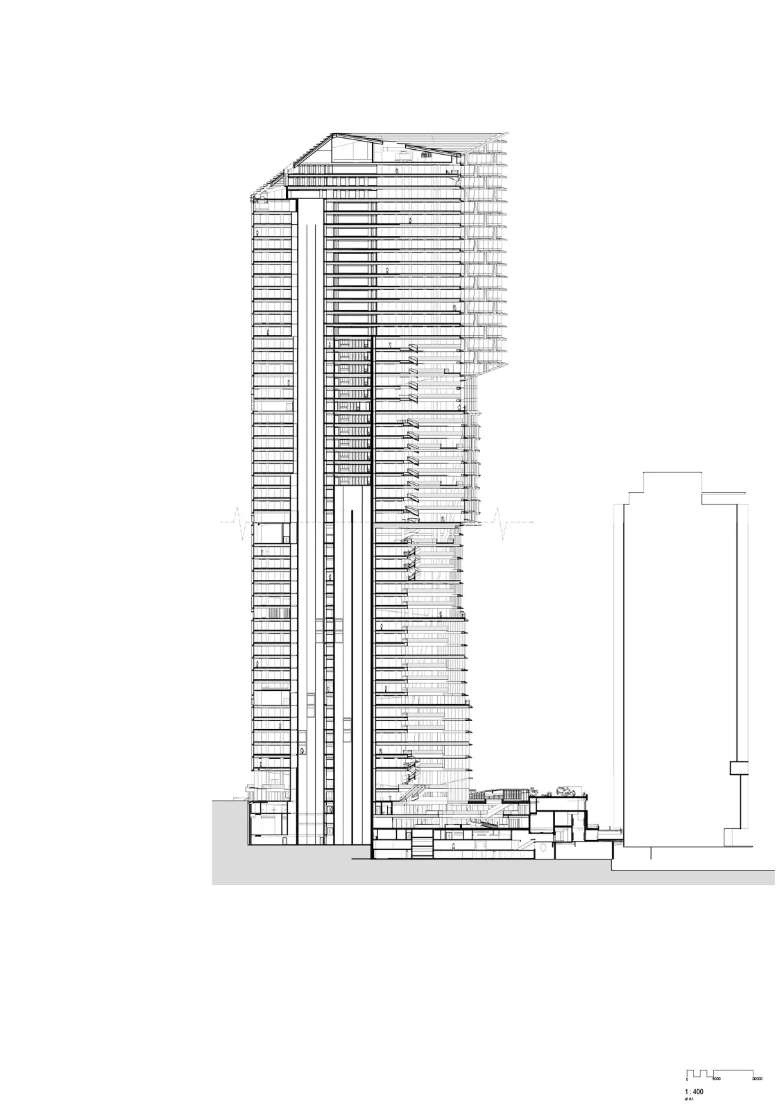 BIM architecture | First tower renovation in Quay Quarter, 'grafting' new floor slabs/3XN
