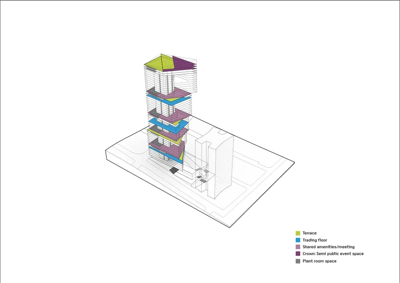 BIM architecture | First tower renovation in Quay Quarter, 'grafting' new floor slabs/3XN