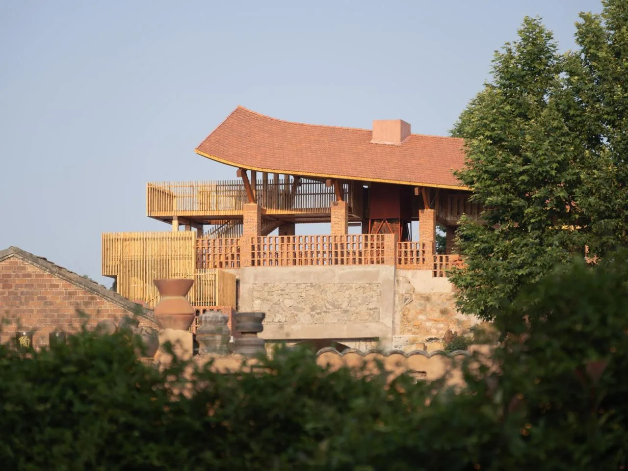 BIM Architecture | Anhui Qianshan Poomlong Kiln and Intangible Cultural Heritage Living Room/Grey Space Architecture Firm