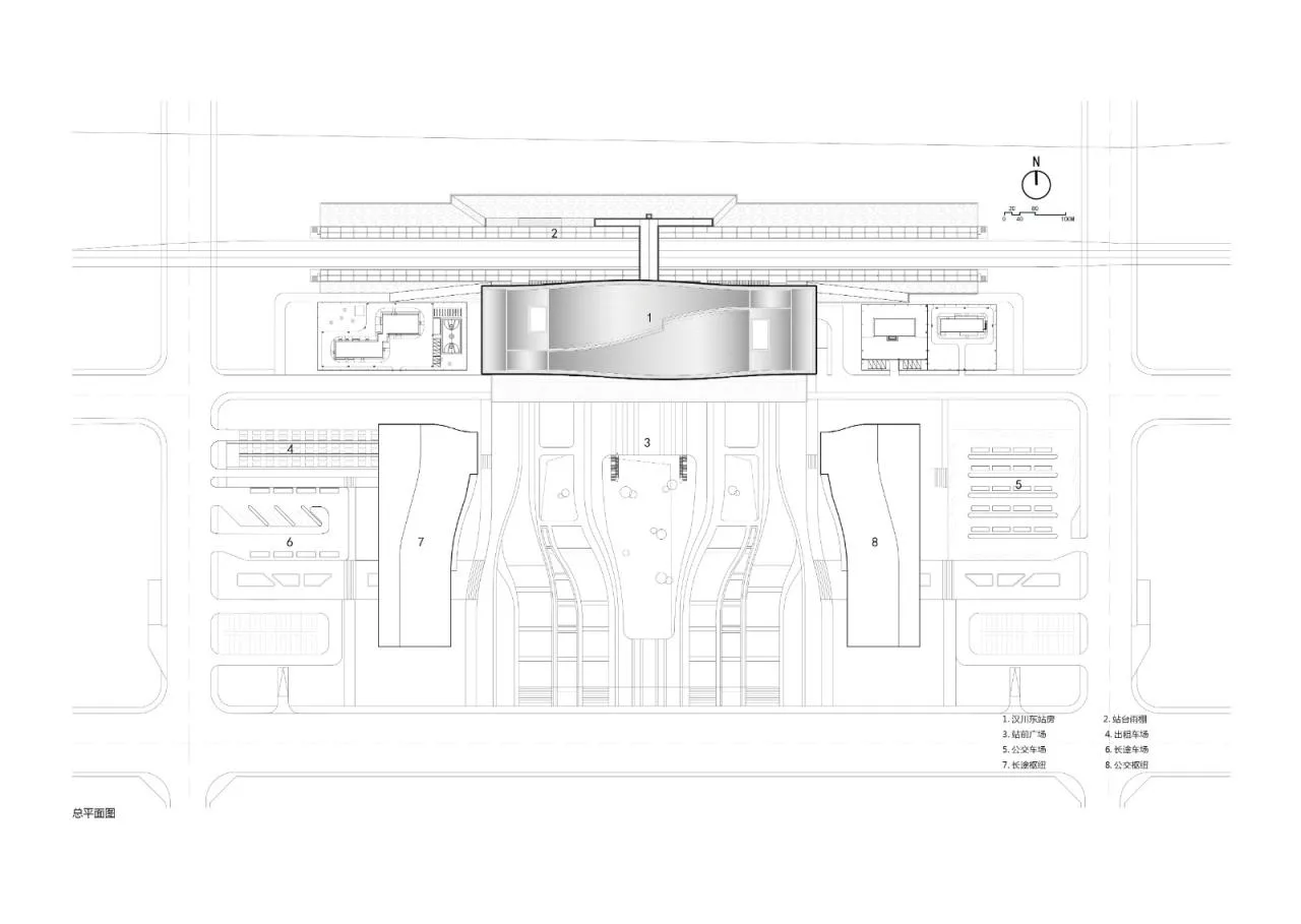 BIM Architecture | Newly built Wuyi section of Shanghai Chongqing Chengdu high-speed railway - Hanchuan East Station/Zhongnan Architectural Design Institute Co., Ltd