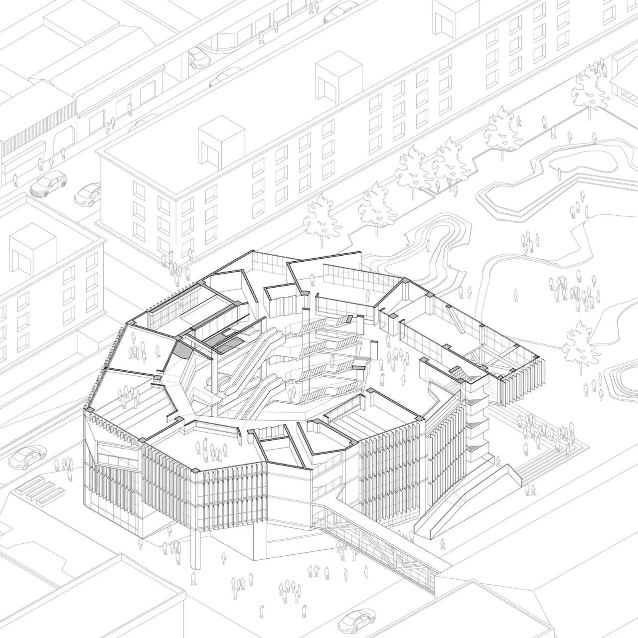 BIM Architecture | Staircase Walk, FAE/Marsino Arquitectura, School of Business and Economics, University of San Diego