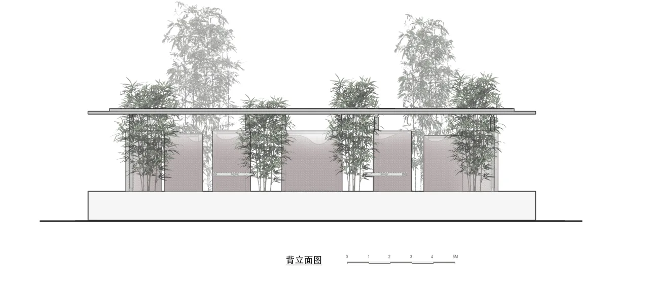 BIM Architecture | Bamboo Shadow Swinging Non Gender Public Restrooms: Anshi Roll Toilet/Row Building