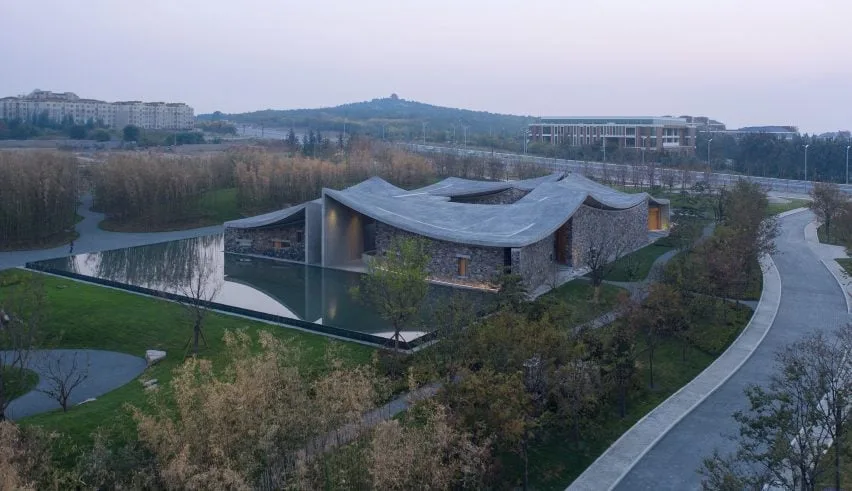 BIM Architecture | Zhu Bai Studio Design Wave shaped Concrete Roof Art Center