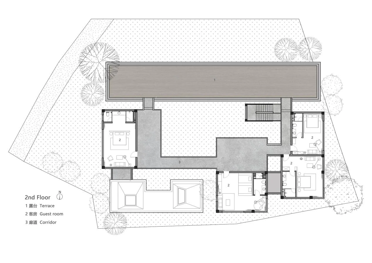 BIM Architecture | Yimeng Book House Homestay: Natural Reconstruction and Symbiosis under Chestnut Grove/Grey Space Architecture Firm