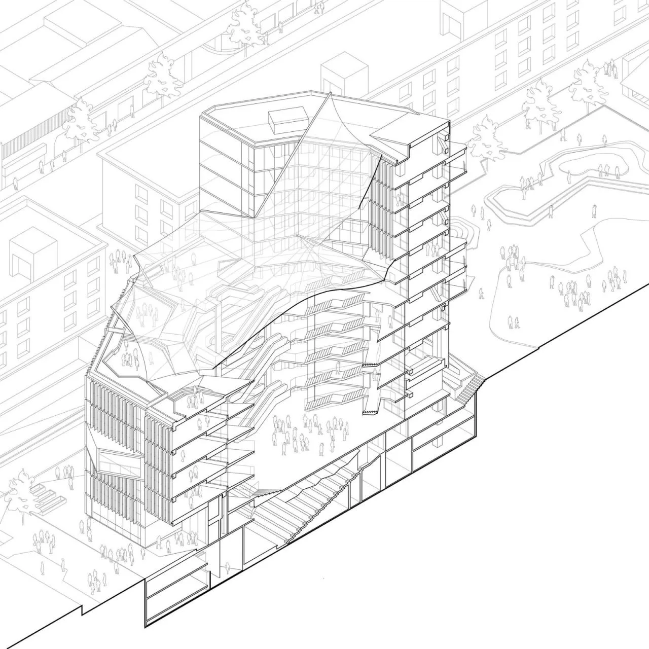BIM Architecture | Staircase Walk, FAE/Marsino Arquitectura, School of Business and Economics, University of San Diego
