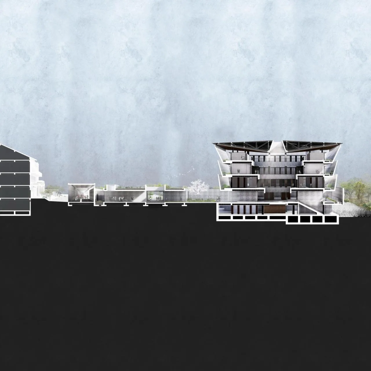 BIM Architecture | Mountain Ash Placement Center/Behet Bondzio Lin Architekten - Sectional Perspective