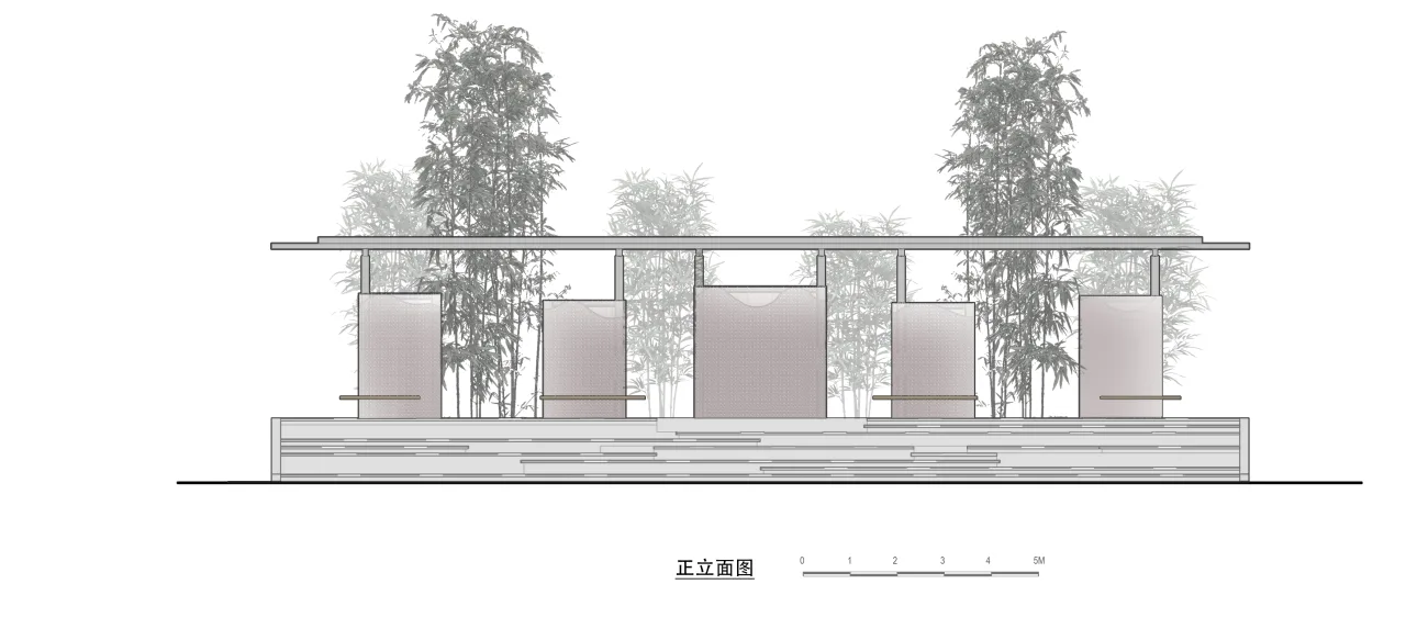 BIM Architecture | Bamboo Shadow Swinging Non Gender Public Restrooms: Anshi Roll Toilet/Row Building