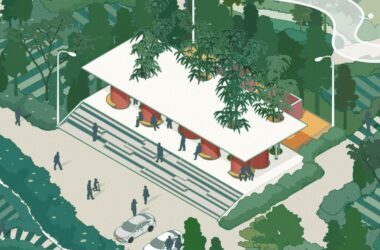 BIM Architecture: Bamboo Shadow Swinging Gender-Neutral Public Restrooms Featuring Anshi Roll Toilet Design-BIM WORLD