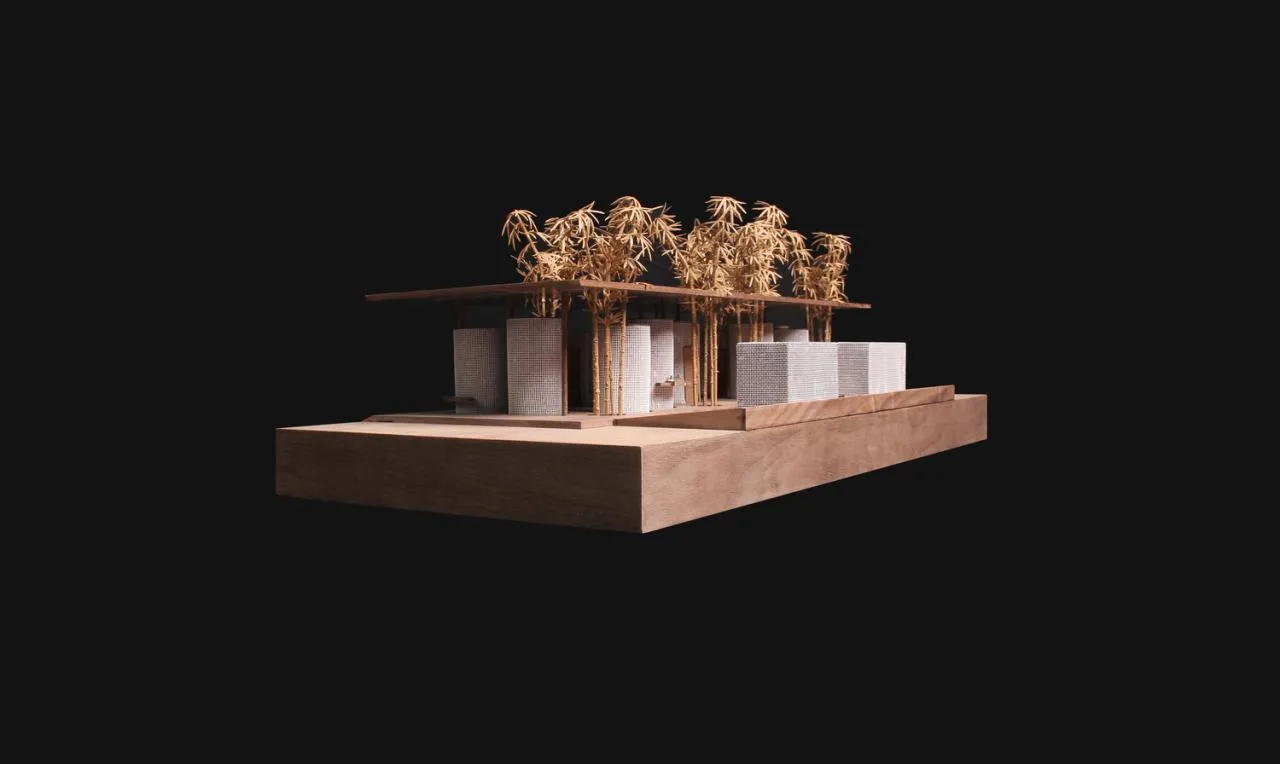 BIM Architecture | Bamboo Shadow Swinging Non Gender Public Restrooms: Anshi Roll Toilet/Row Building