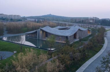BIM Architecture: Wave-Shaped Concrete Roof Design by Zhu Bai Studio for Art Center-BIM WORLD
