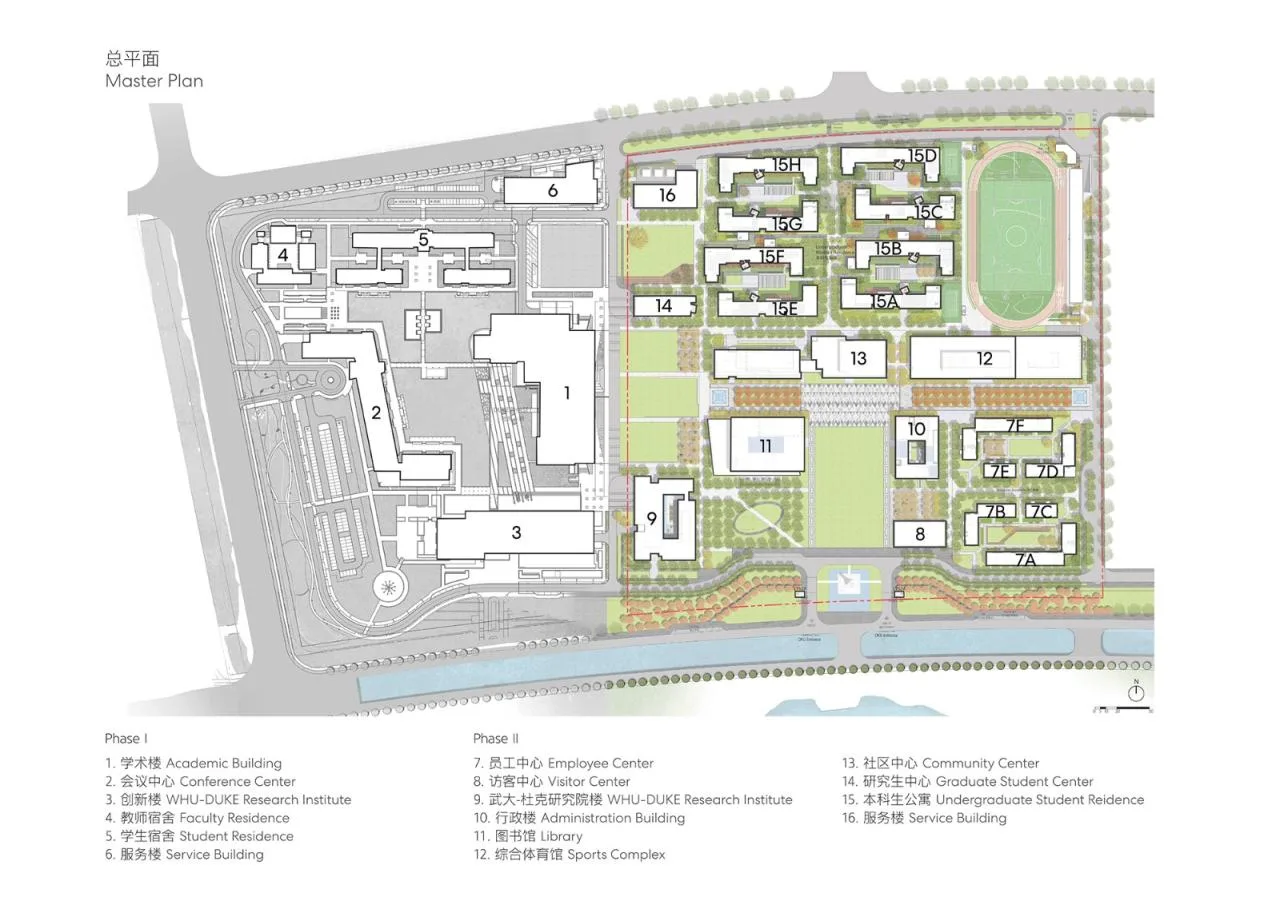 BIM Architecture | Kunshan Duke University Phase II Campus/Perkins&Will - General layout plan