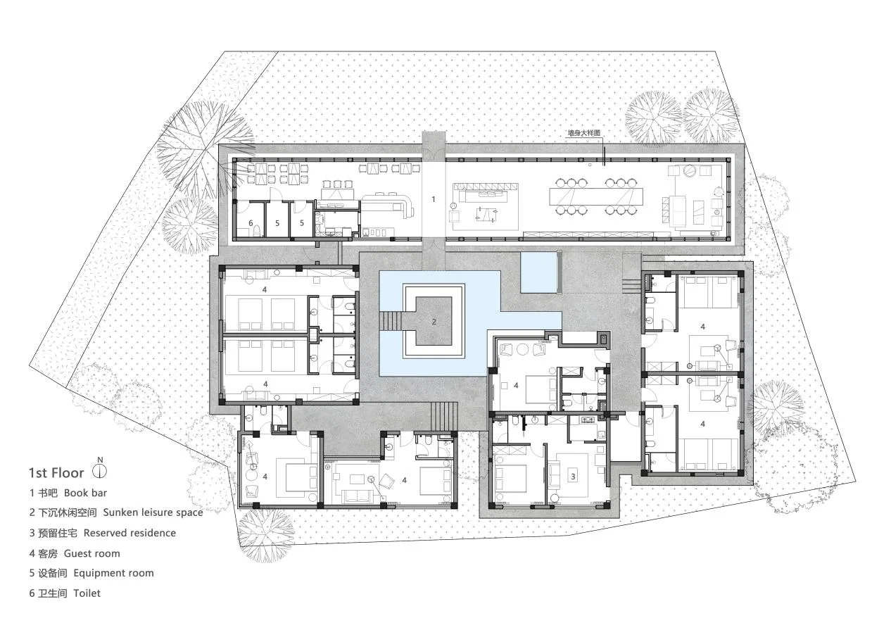 BIM Architecture | Yimeng Book House Homestay: Natural Reconstruction and Symbiosis under Chestnut Grove/Grey Space Architecture Firm