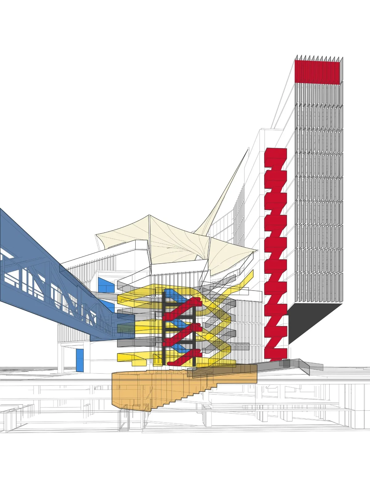 BIM Architecture | Staircase Walk, FAE/Marsino Arquitectura, School of Business and Economics, University of San Diego