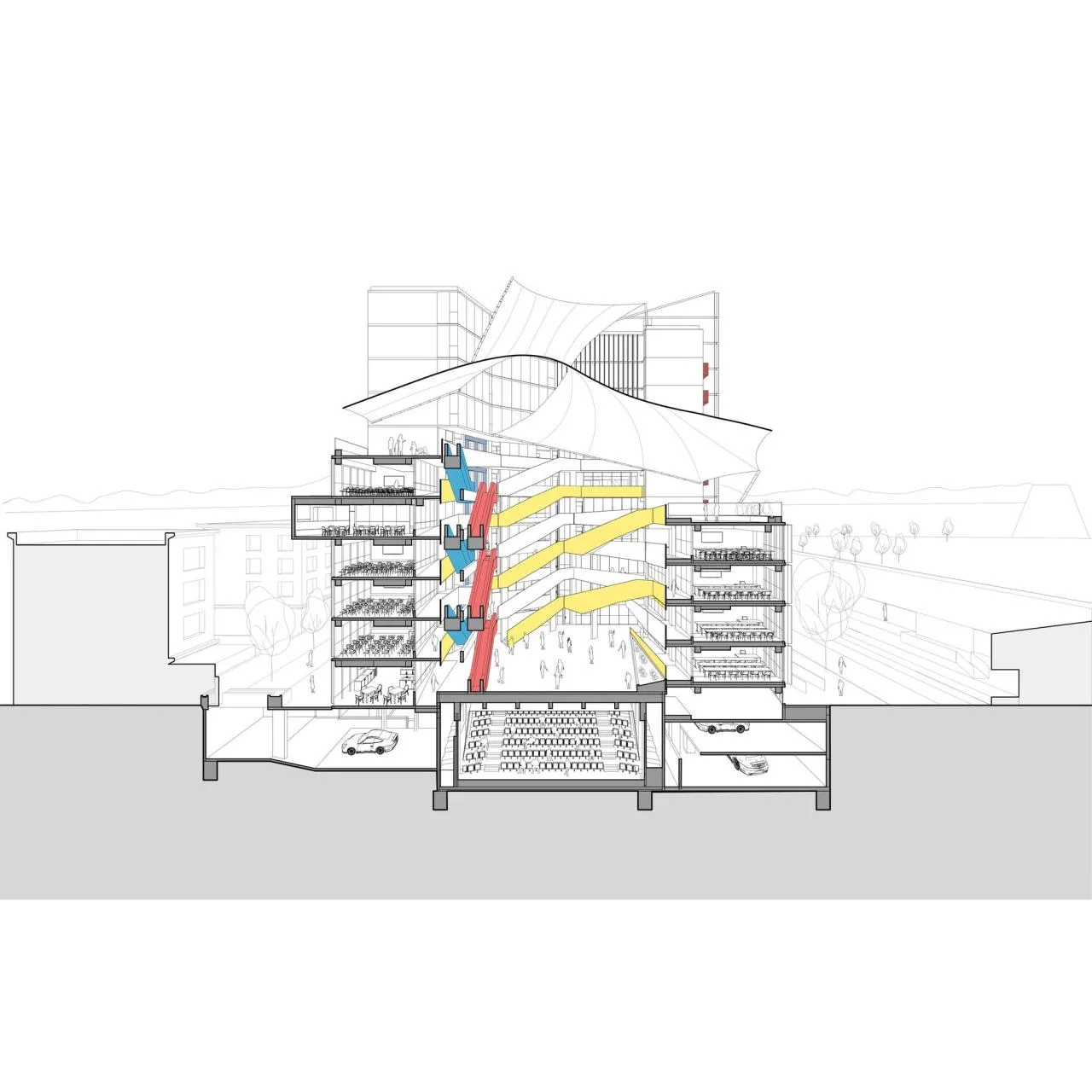 BIM Architecture | Staircase Walk, FAE/Marsino Arquitectura, School of Business and Economics, University of San Diego