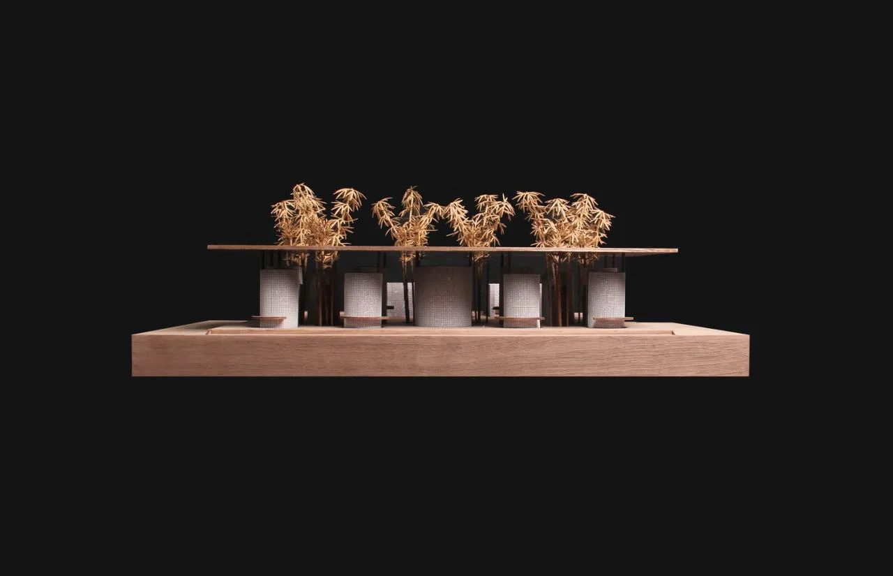 BIM Architecture | Bamboo Shadow Swinging Non Gender Public Restrooms: Anshi Roll Toilet/Row Building