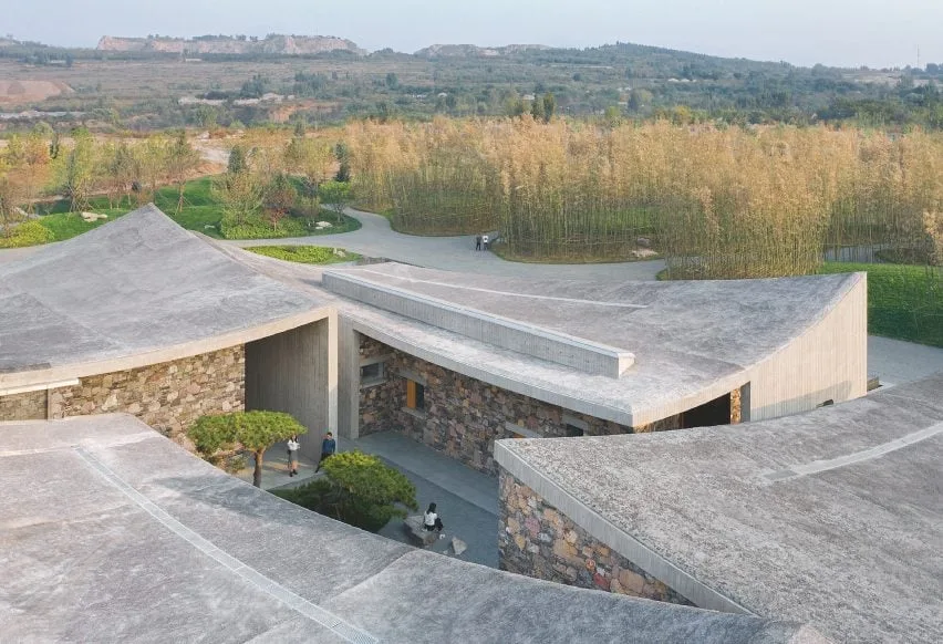 BIM Architecture | Zhu Bai Studio Design Wave shaped Concrete Roof Art Center