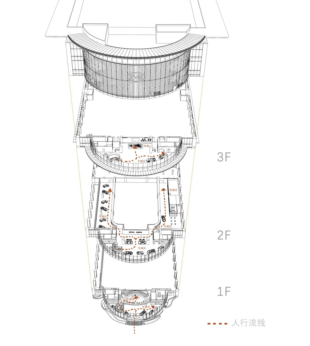 BIM Architecture | Inspiring Future Jiangcheng Landmark: Wuhan BYD Brand Experience Center/Chengzhi Design