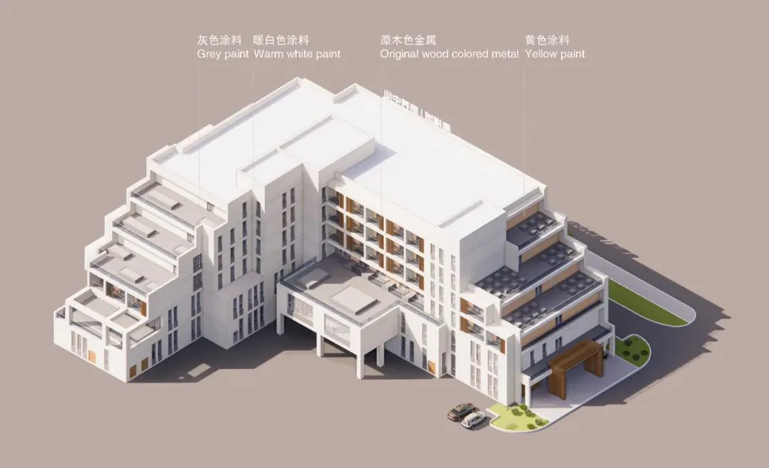 BIM Architecture | Interaction between Multi story Elderly Care Centers and External Environment - Boyuan Elderly Care Center/UUA