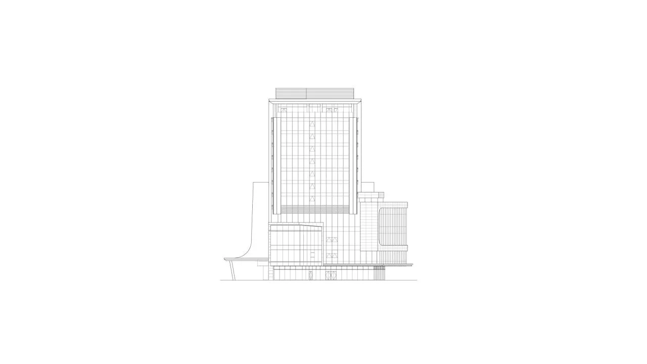 West elevation view