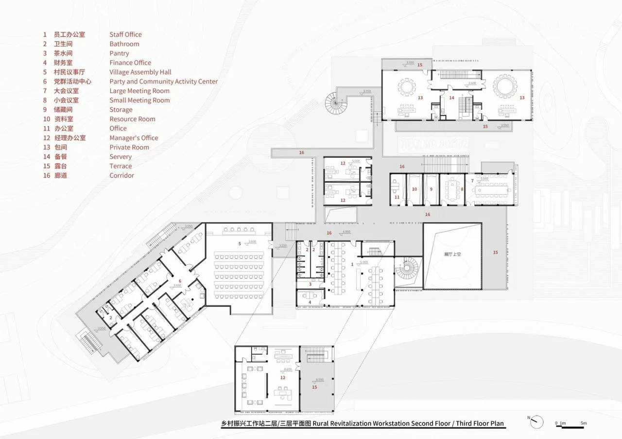 BIM Architecture | Multi level 'Lightness': Huangma Rural Revitalization Workstation and Rural Reception Room/Three dimensional Architecture