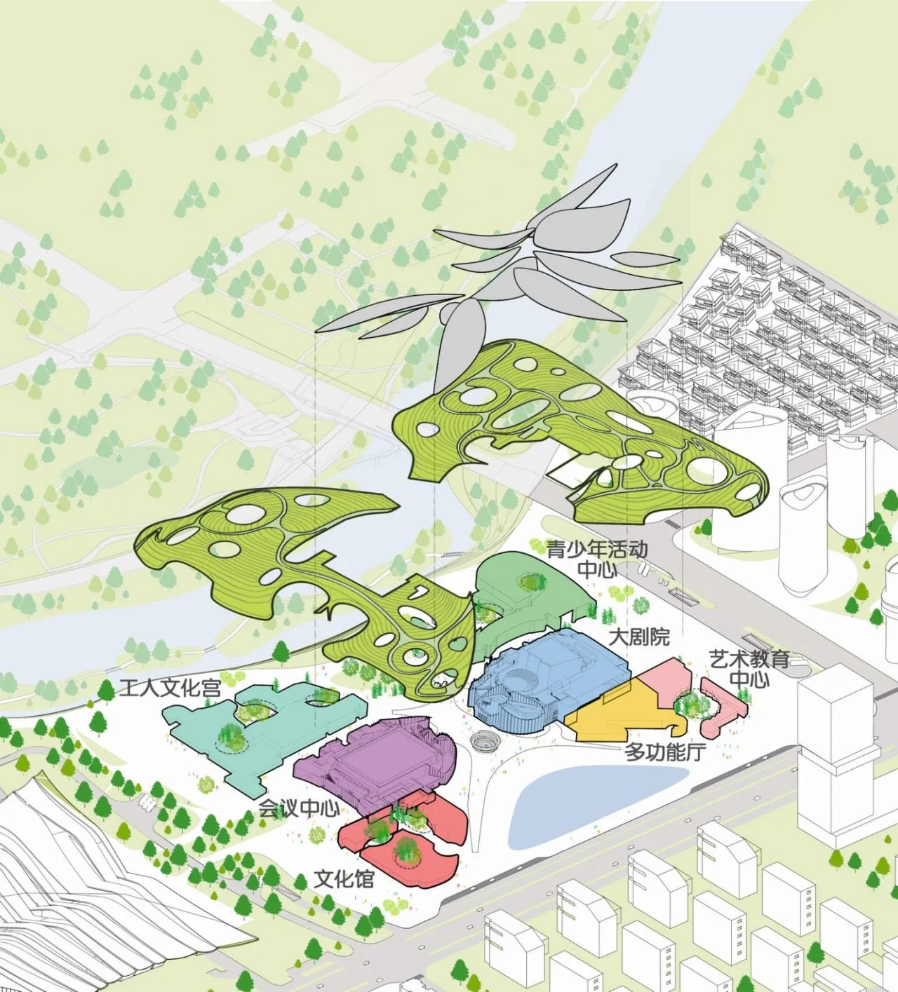BIM Architecture | Anji 'Two Mountains' Future Science and Technology City Cultural and Art Center/MAD Ma Yansong's New Work
