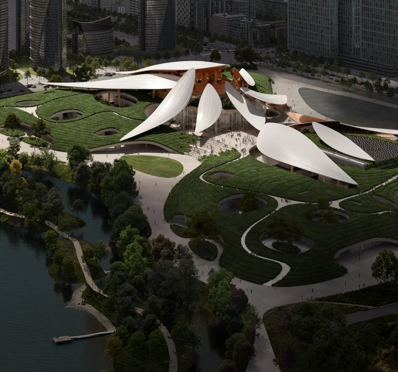 BIM Architecture | Anji 'Two Mountains' Future Science and Technology City Cultural and Art Center/MAD Ma Yansong's New Work