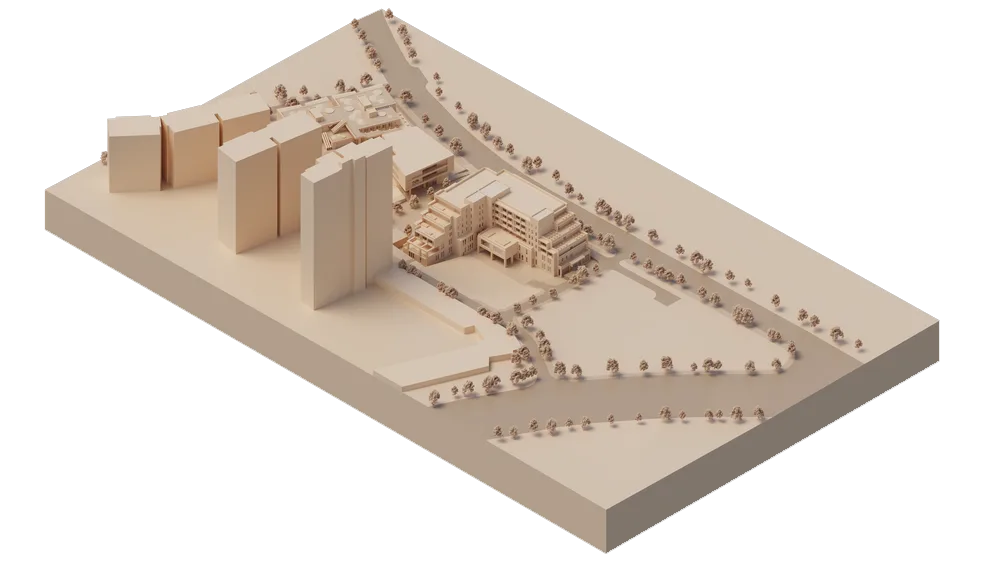 BIM Architecture | Interaction between Multi story Elderly Care Centers and External Environment - Boyuan Elderly Care Center/UUA