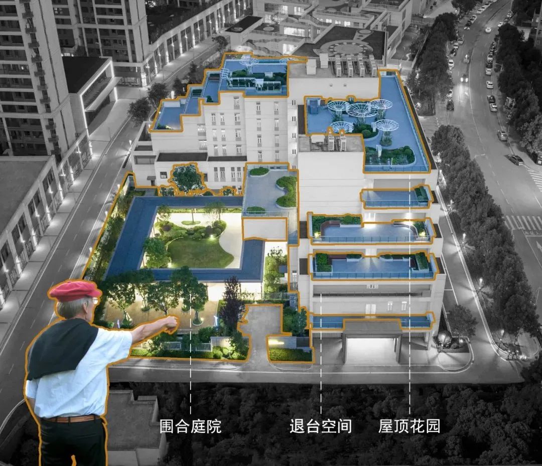 BIM Architecture | Interaction between Multi story Elderly Care Centers and External Environment - Boyuan Elderly Care Center/UUA