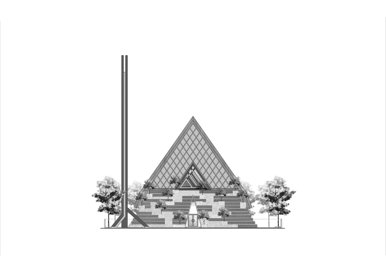 BIM architecture | hollowing out, allowing light to enter the mosque At Taufik/JOSO