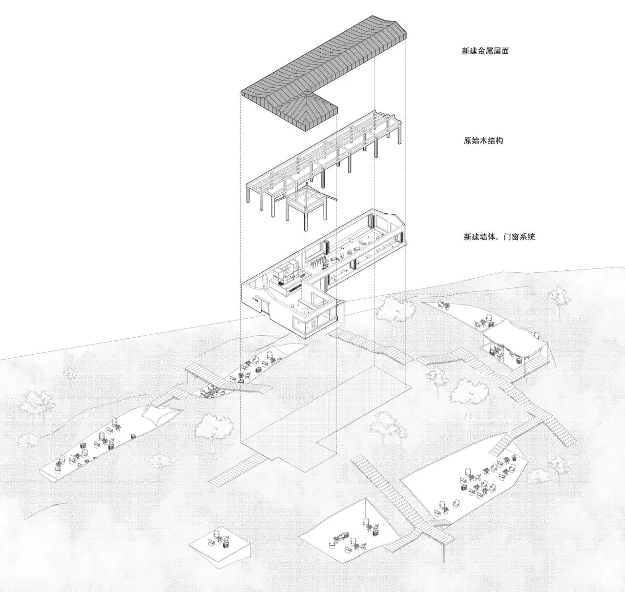 BIM Architecture | Shanye Tea Cafe/Pingjie Design at the foot of Siming Mountain