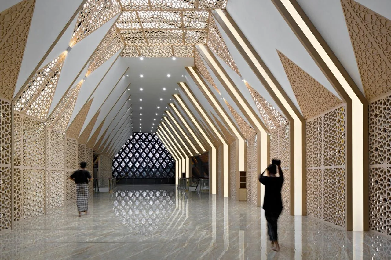 BIM architecture | hollowing out, allowing light to enter the mosque At Taufik/JOSO