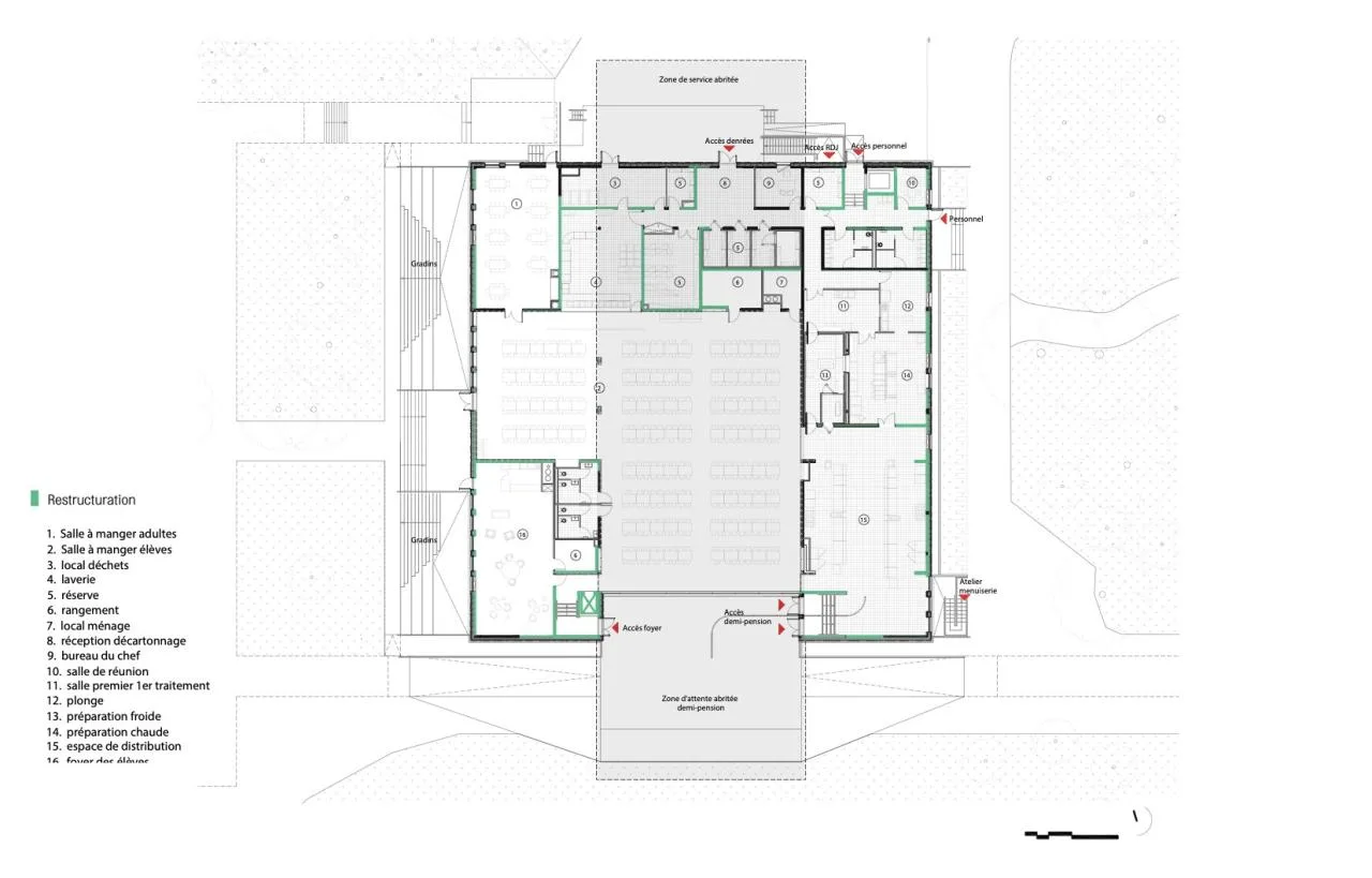 BIM Architecture | Joliot Curie School Catering Services and School Life Center/Ateliers O-S Architects