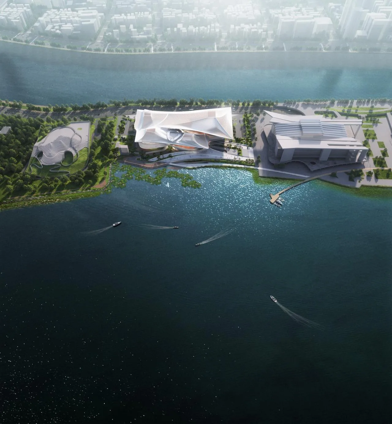 BIM Architecture | Wuhan Opera Center: Viewing Lake and River, Painting Landscape, Guqin Terrace Music, Encountering Garden/Weisiping Architectural Design