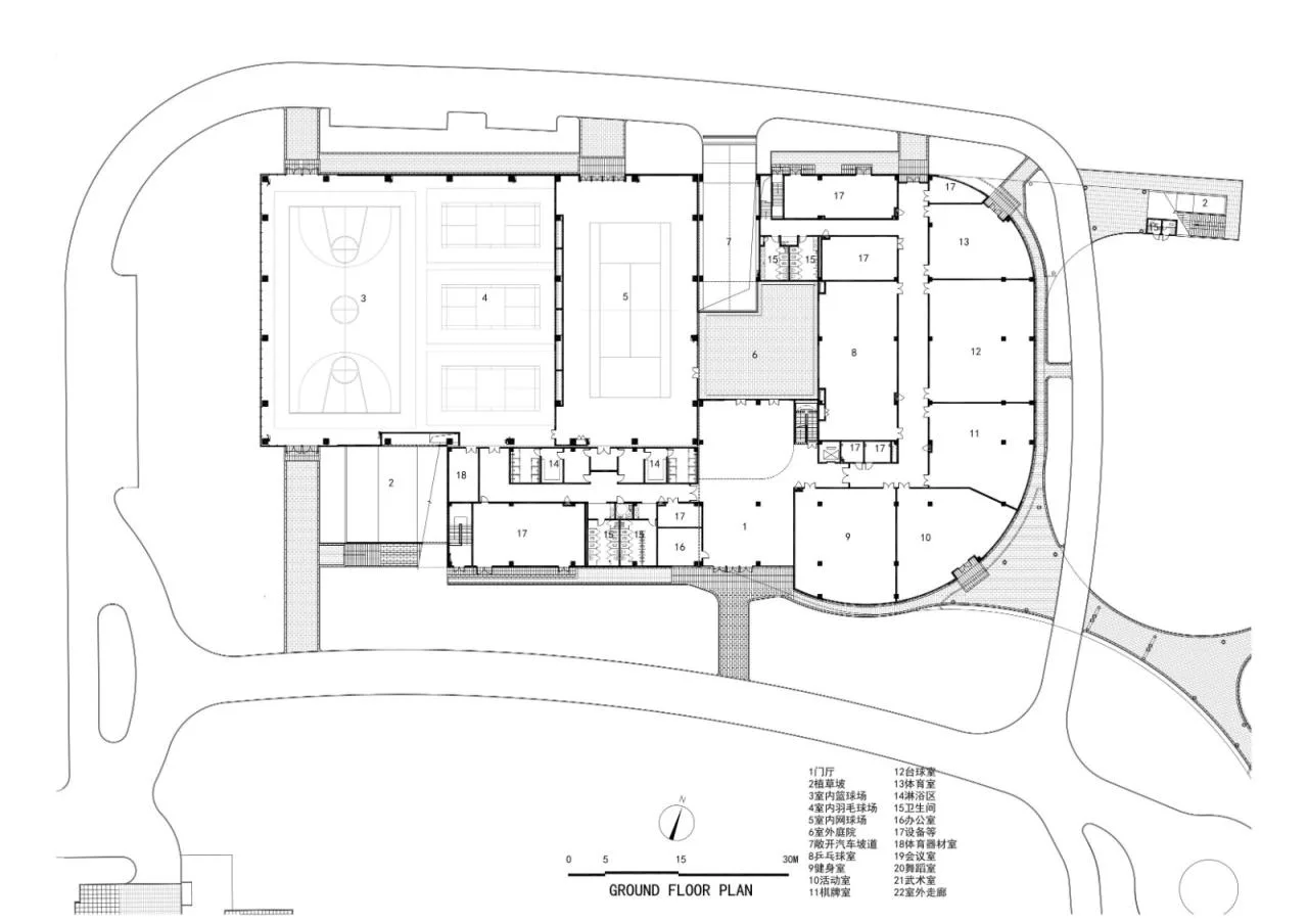 First floor plan of sports center