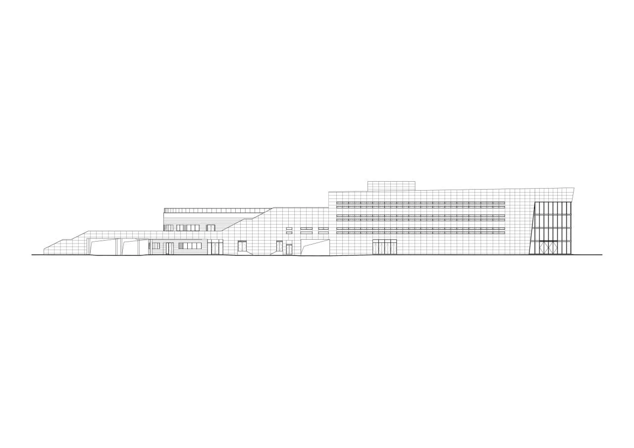 North elevation of sports center