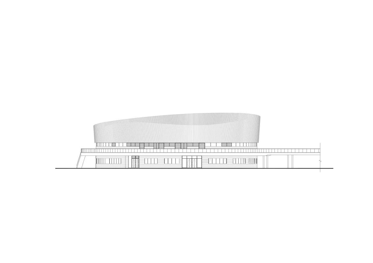 North South elevation of Cultural Center