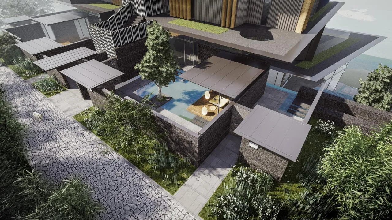 BIM Architecture | Chengdu Luhu Heishi Island: Vertical Five Linked Villas/Meng Fanhao Line+Architectural Firm