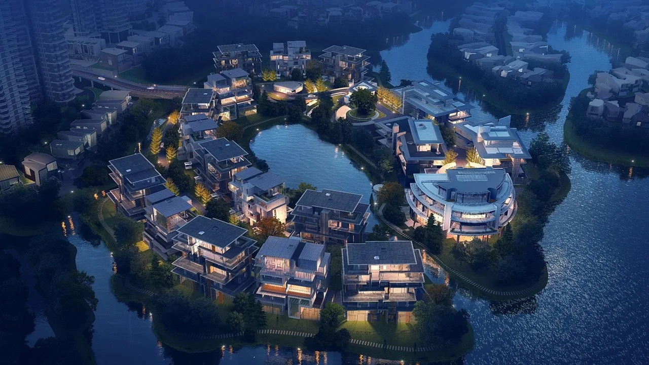 BIM Architecture | Chengdu Luhu Heishi Island: Vertical Five Linked Villas/Meng Fanhao Line+Architectural Firm