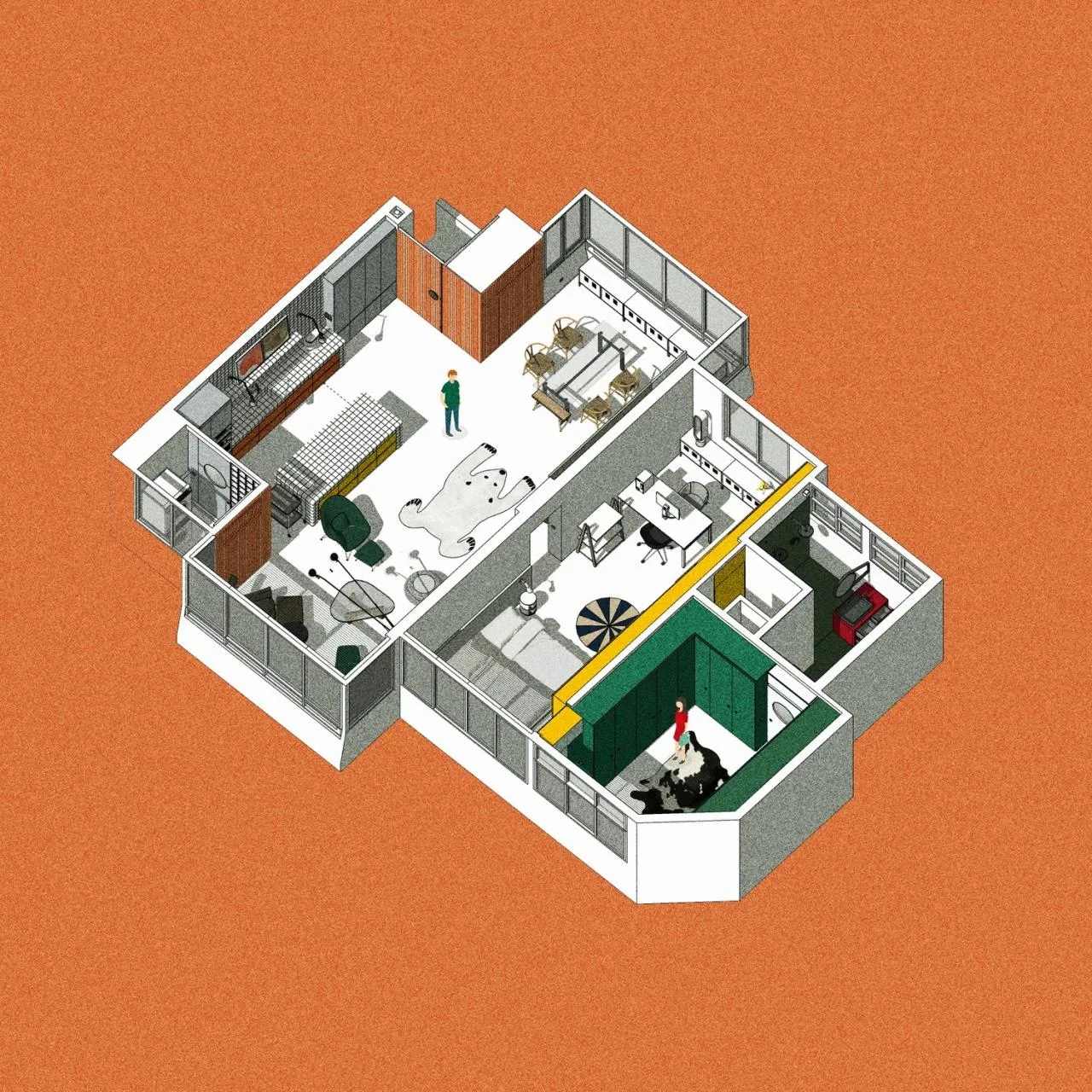 BIM Architecture | Home of Vibrant Colors: Renovation of Brutalist Apartments/SPARK in Singapore
