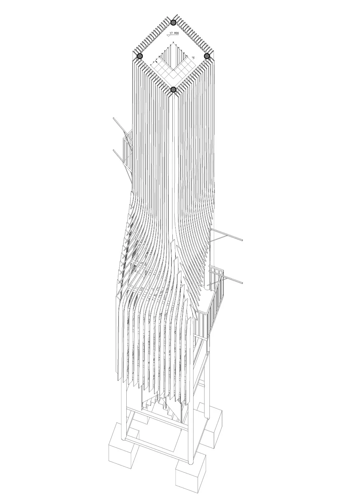 BIM Architecture | Twisted Tower and Spiral Station, Ecological Infrastructure/HCCH Dust Collection Building in Shanghai's Offshore Environment