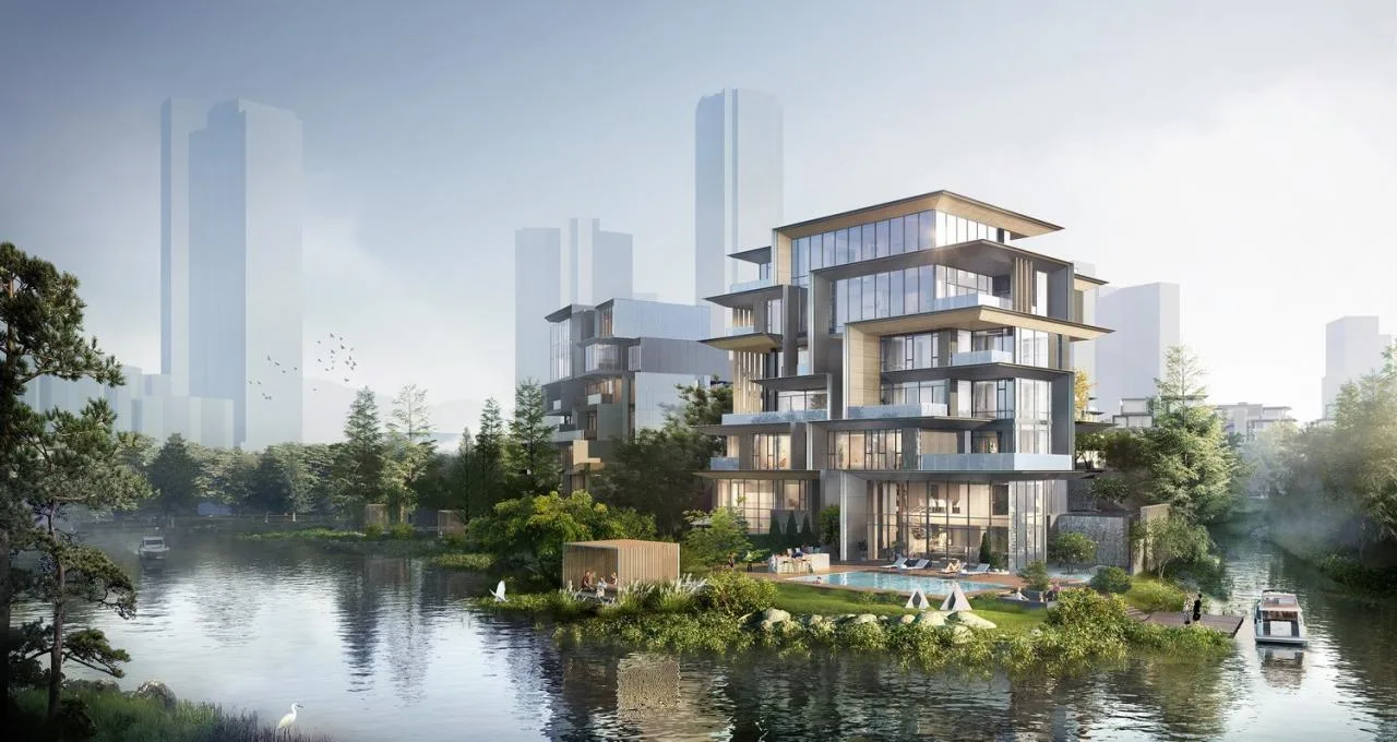BIM Architecture | Chengdu Luhu Heishi Island: Vertical Five Linked Villas/Meng Fanhao Line+Architectural Firm