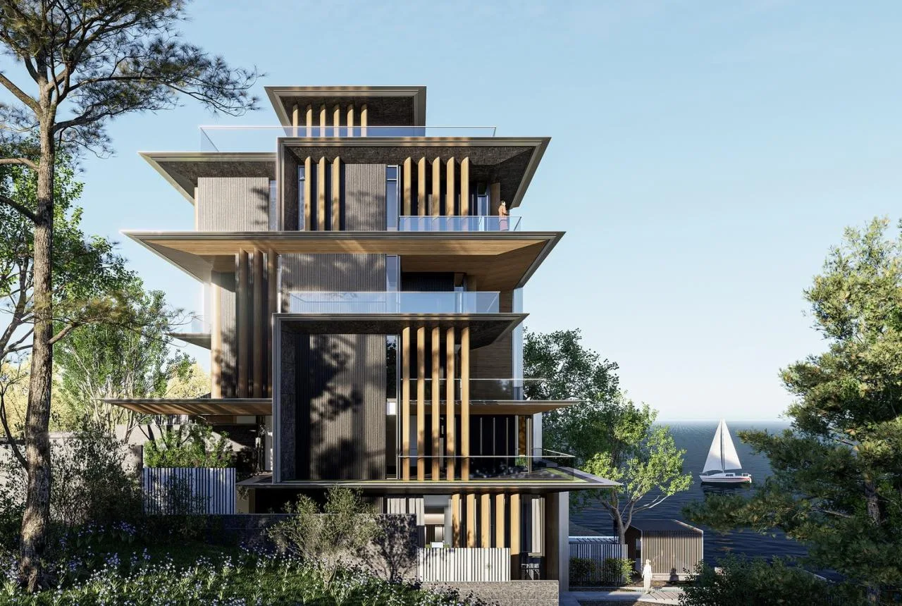 BIM Architecture | Chengdu Luhu Heishi Island: Vertical Five Linked Villas/Meng Fanhao Line+Architectural Firm