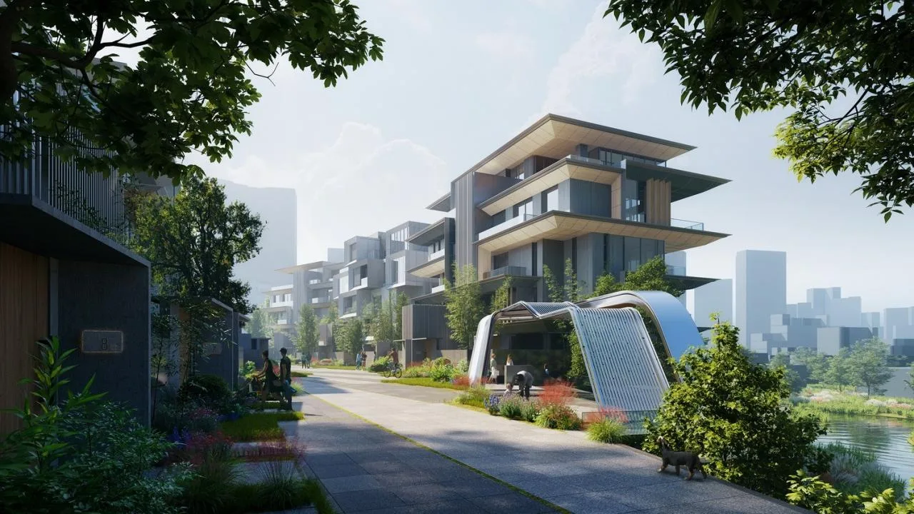 BIM Architecture | Chengdu Luhu Heishi Island: Vertical Five Linked Villas/Meng Fanhao Line+Architectural Firm
