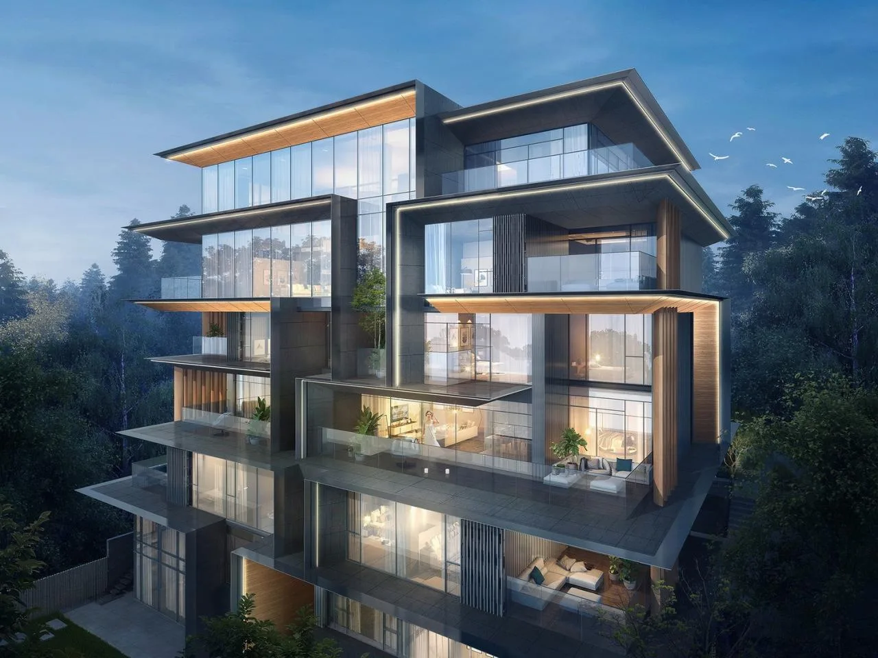 BIM Architecture | Chengdu Luhu Heishi Island: Vertical Five Linked Villas/Meng Fanhao Line+Architectural Firm